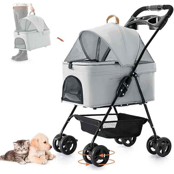 Amazon.co.jp: HRking 分離型 ペットカート 2Way 軽量 折りたたみ 犬用